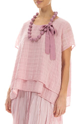 Mauve Taupe Silk Bead Necklace 3