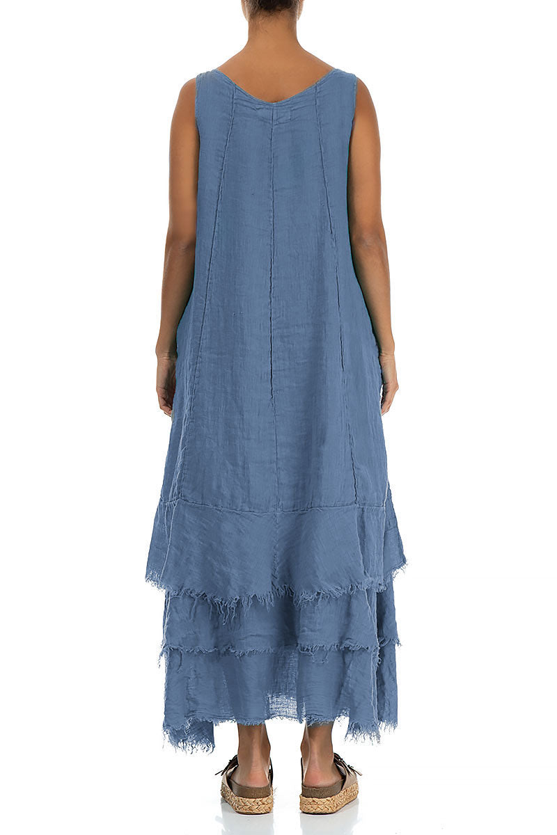 Maxi Blue Nova Gauze Linen Dress 2