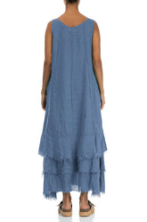Maxi Blue Nova Gauze Linen Dress 2