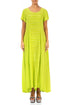 Maxi Flared Lime Textured Silk Dress 1