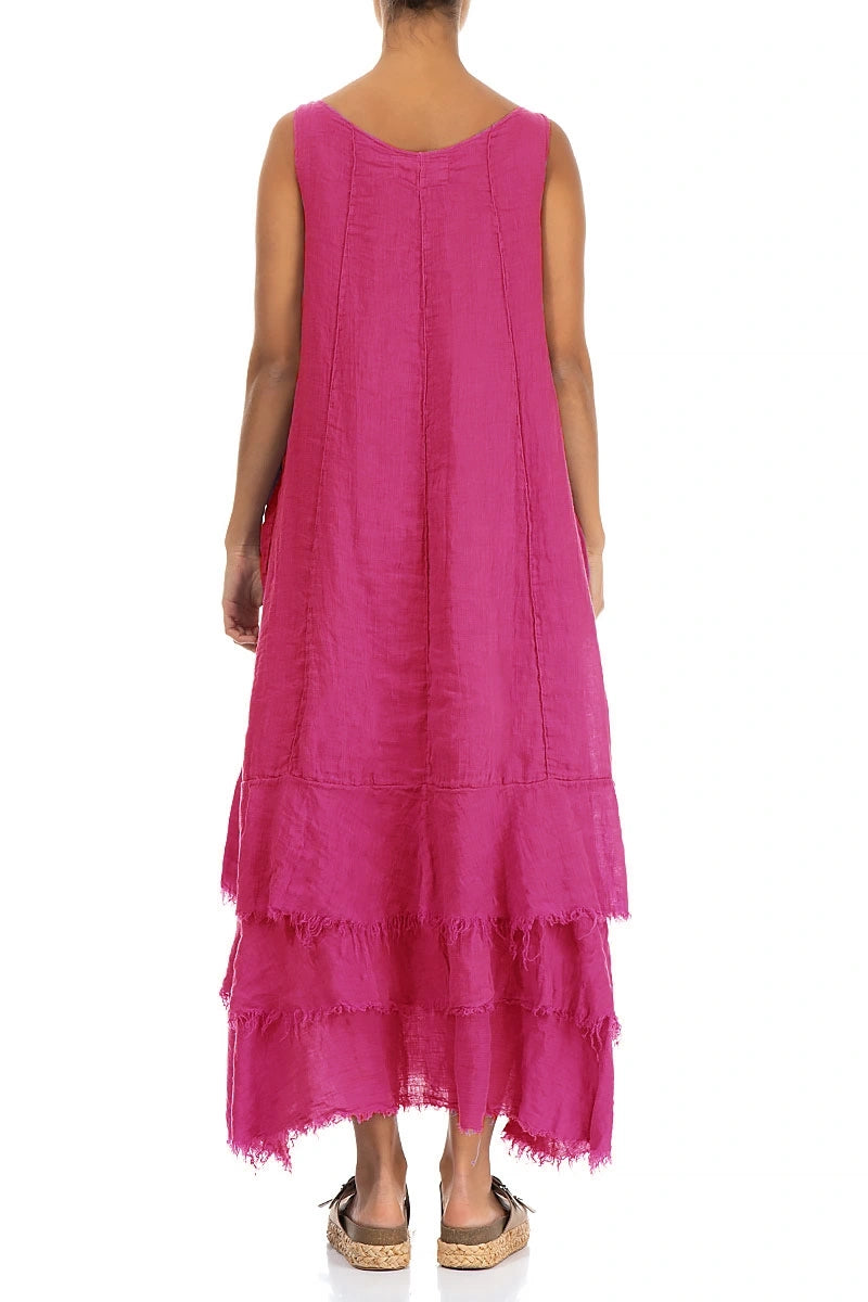 Maxi Fuchsia Gauze Linen Dress