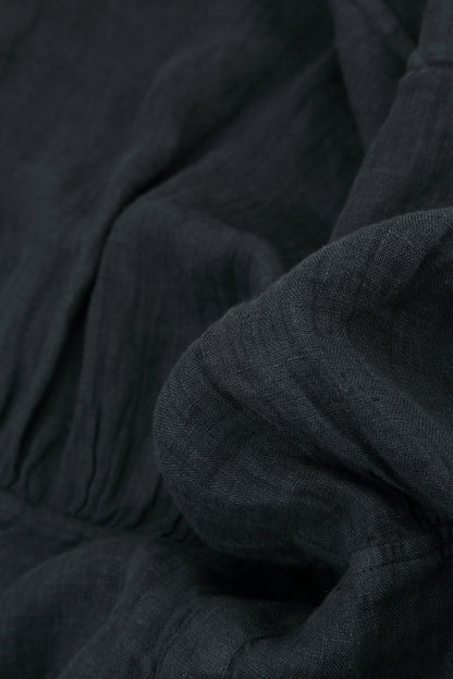 Maxi Graphite Gauze Linen Dress