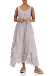 Maxi Greige Gauze Linen Dress 4