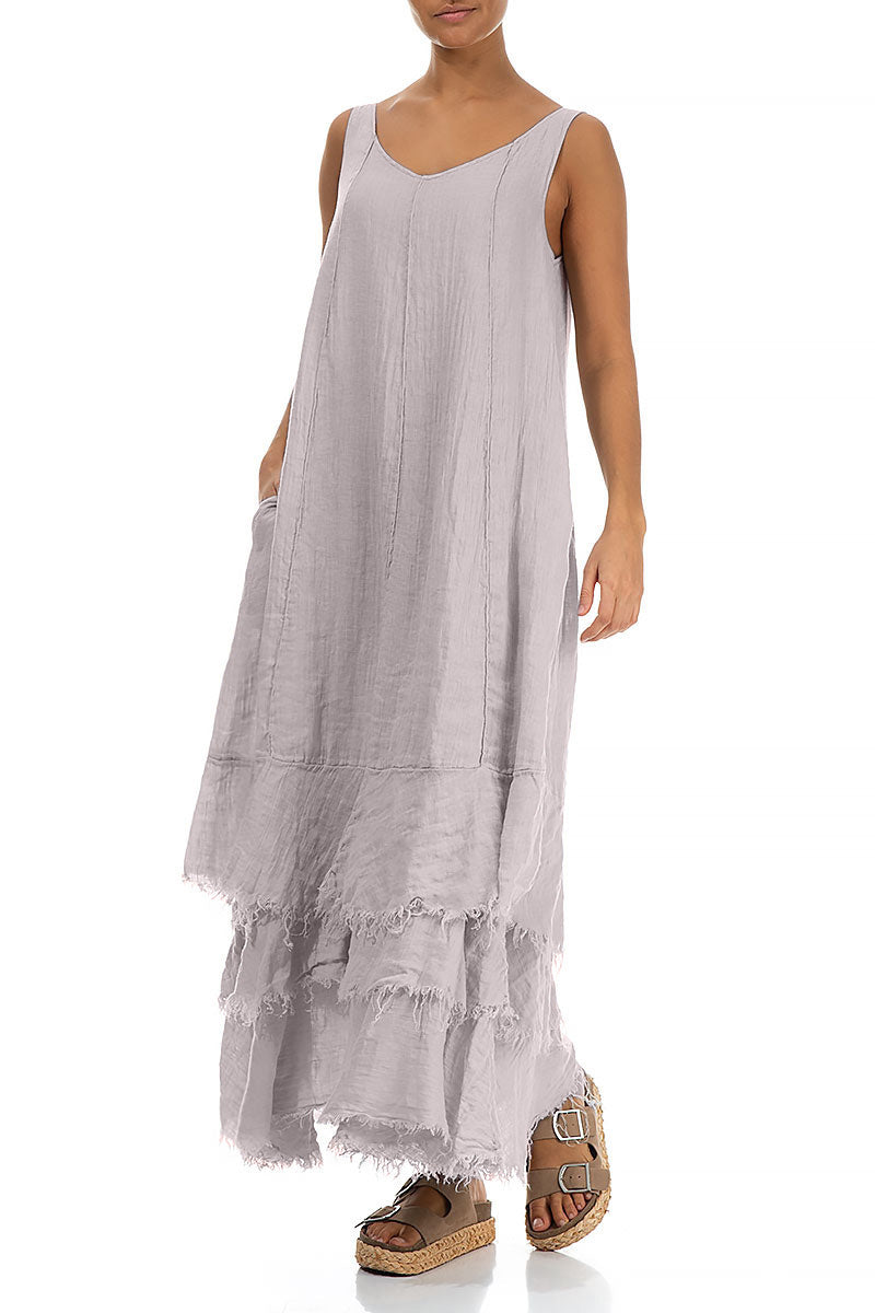 Maxi Greige Gauze Linen Dress 3