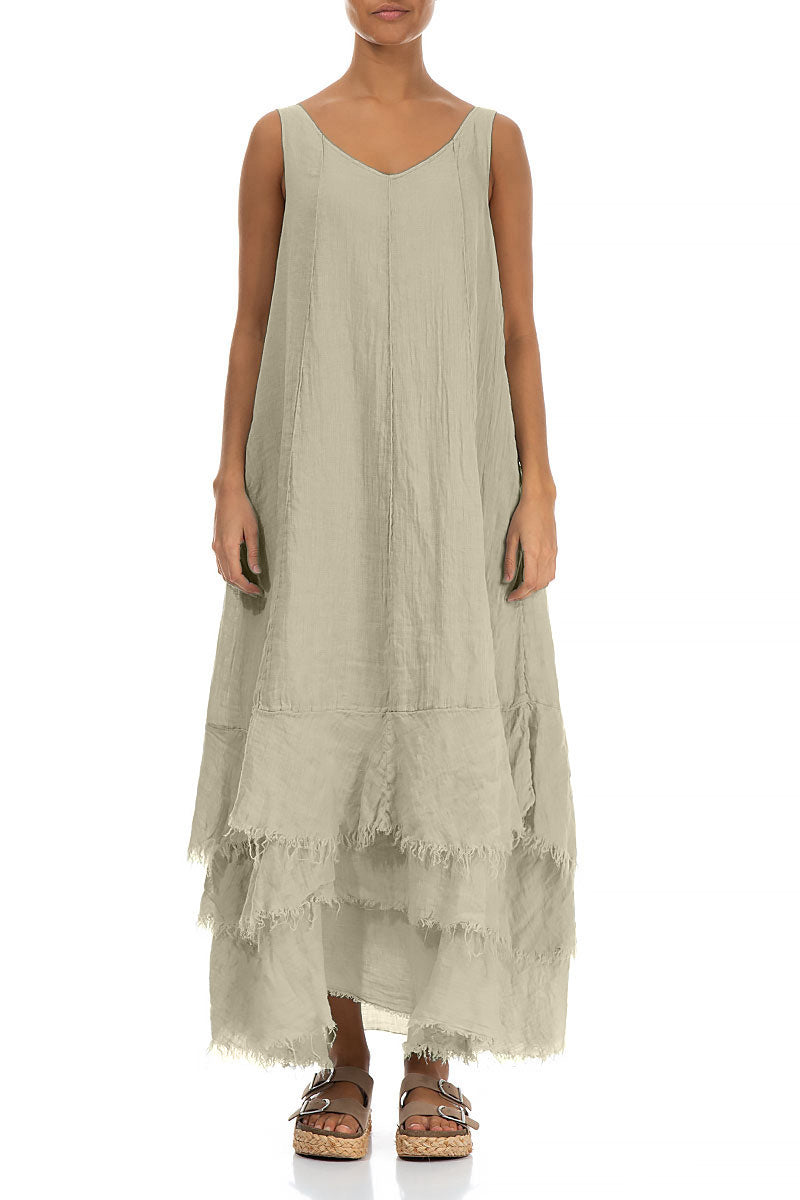 Maxi Laurel Green Gauze Linen Dress 1