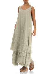Maxi Laurel Green Gauze Linen Dress 3