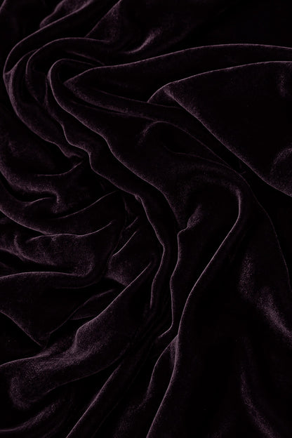 Maxi Open Deep Plum Silk Velvet Jacket 5