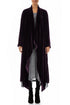 Maxi Open Deep Plum Silk Velvet Jacket 1