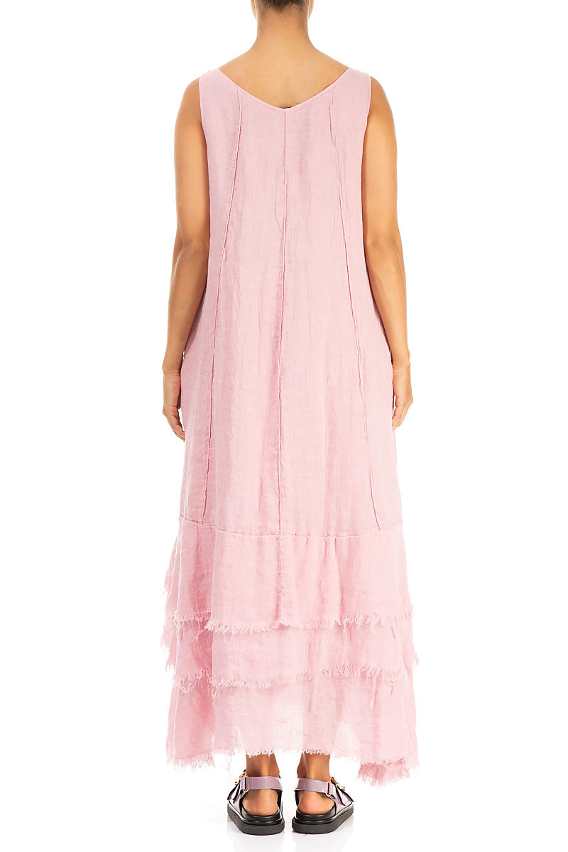 Maxi Powder Pink Gauze Linen Dress 2
