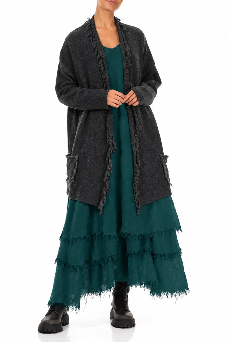 Maxi Deep Turquoise Gauze Linen Dress