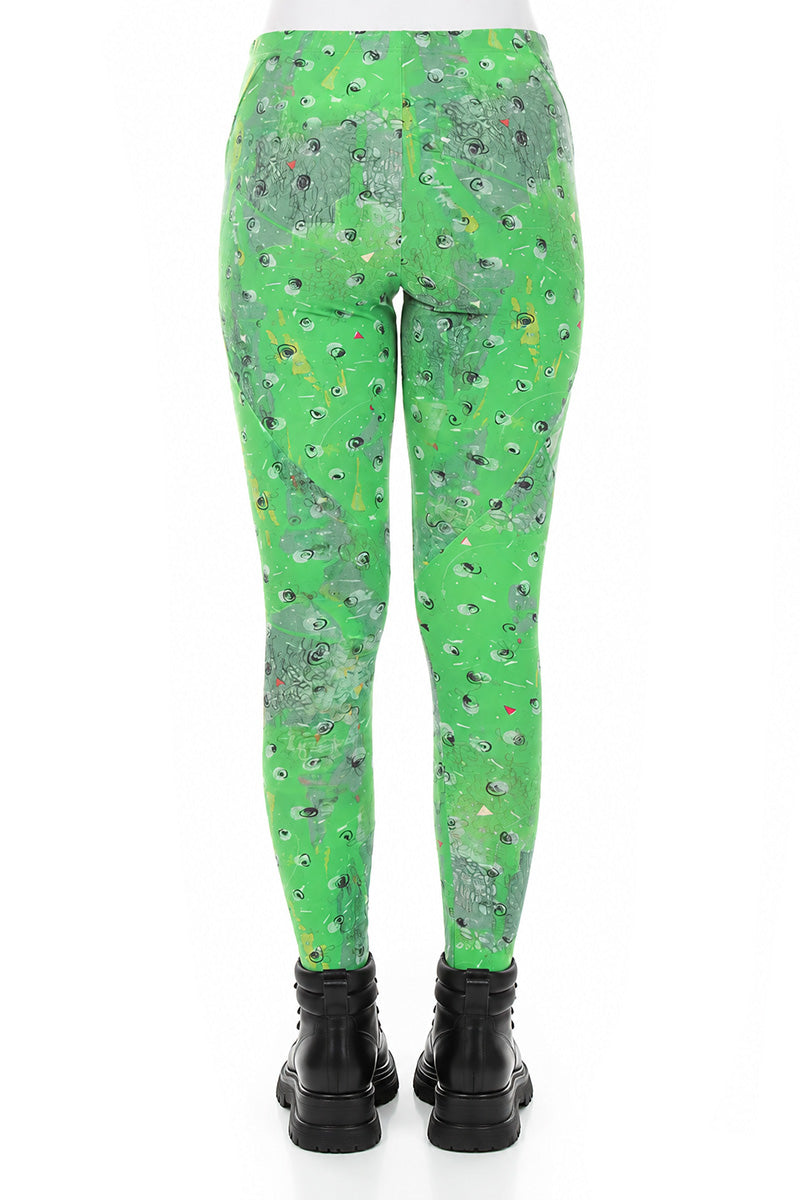 Leggings aus Baumwolle mit Wiese