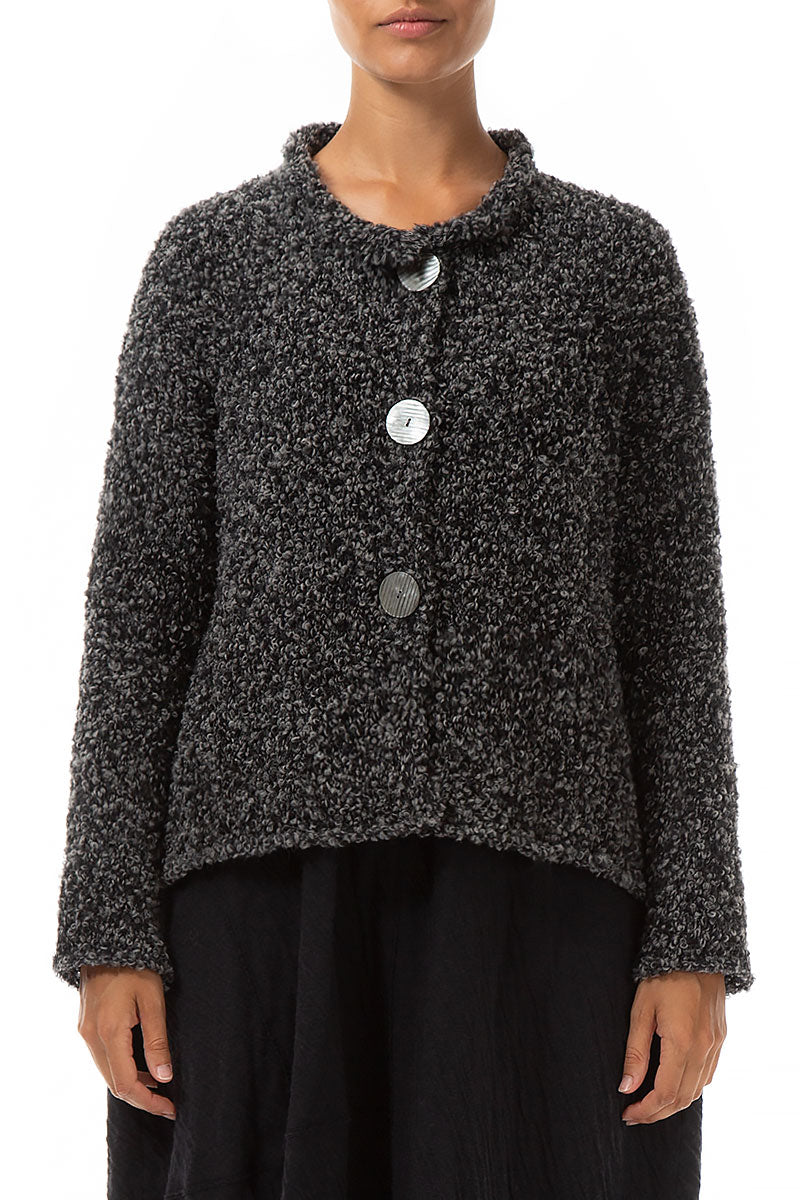 Mélange Grey Alpaca Wool Cardigan 1