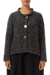 Mélange Grey Alpaca Wool Cardigan 1