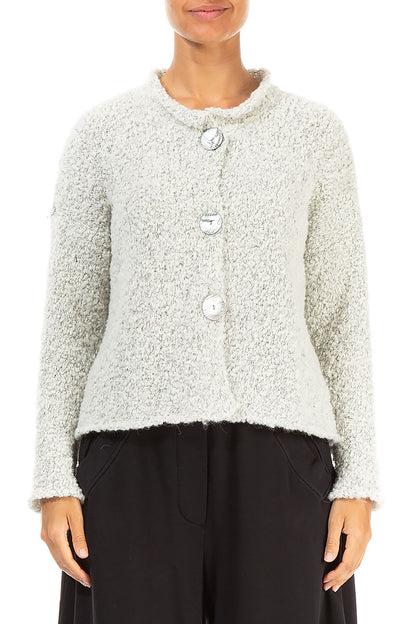 Mélange Ivory Alpaca Wool Cardigan 1