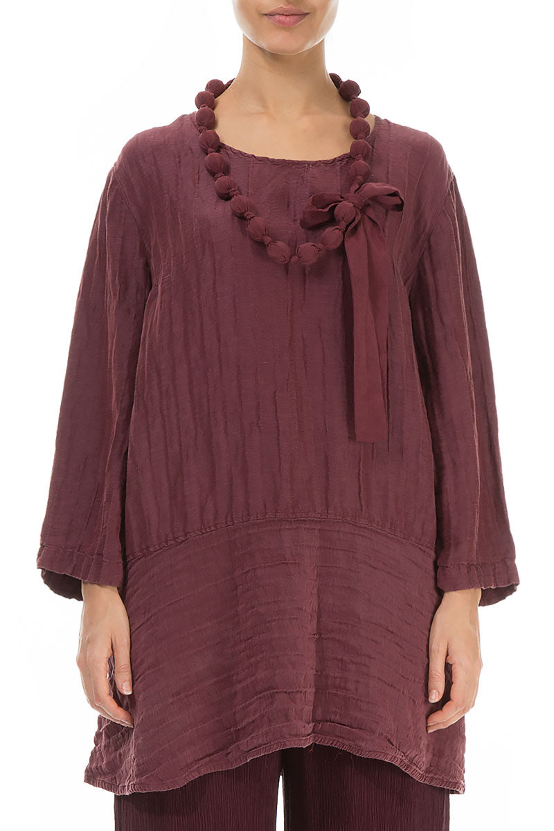 Merlot Silk Bamboo Bead Necklace 1