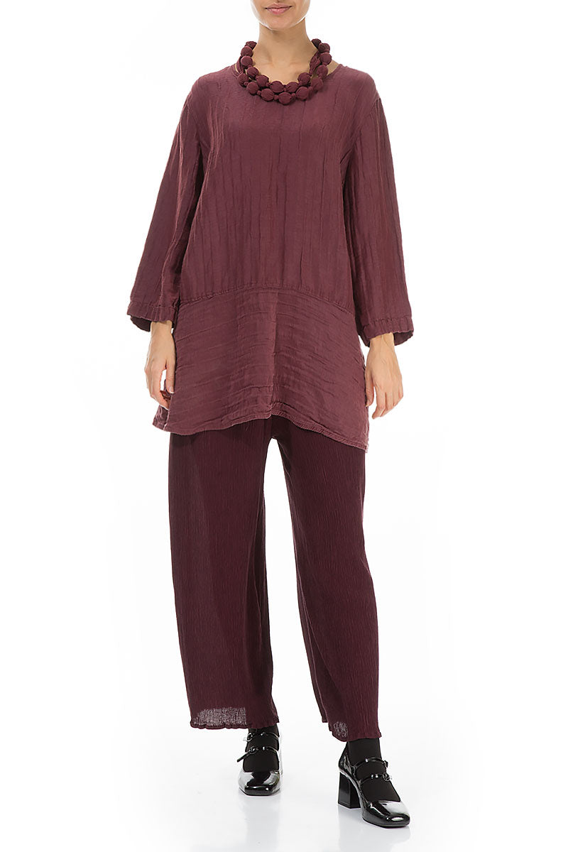 Merlot Silk Bamboo Bead Necklace 2