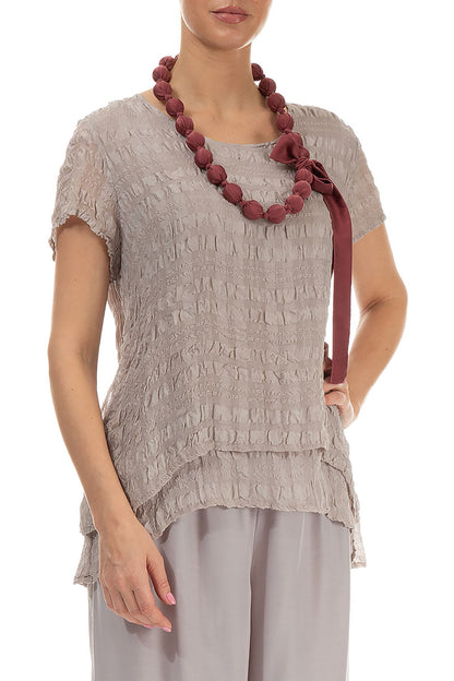 Merlot-Halskette mit Seidenperlen