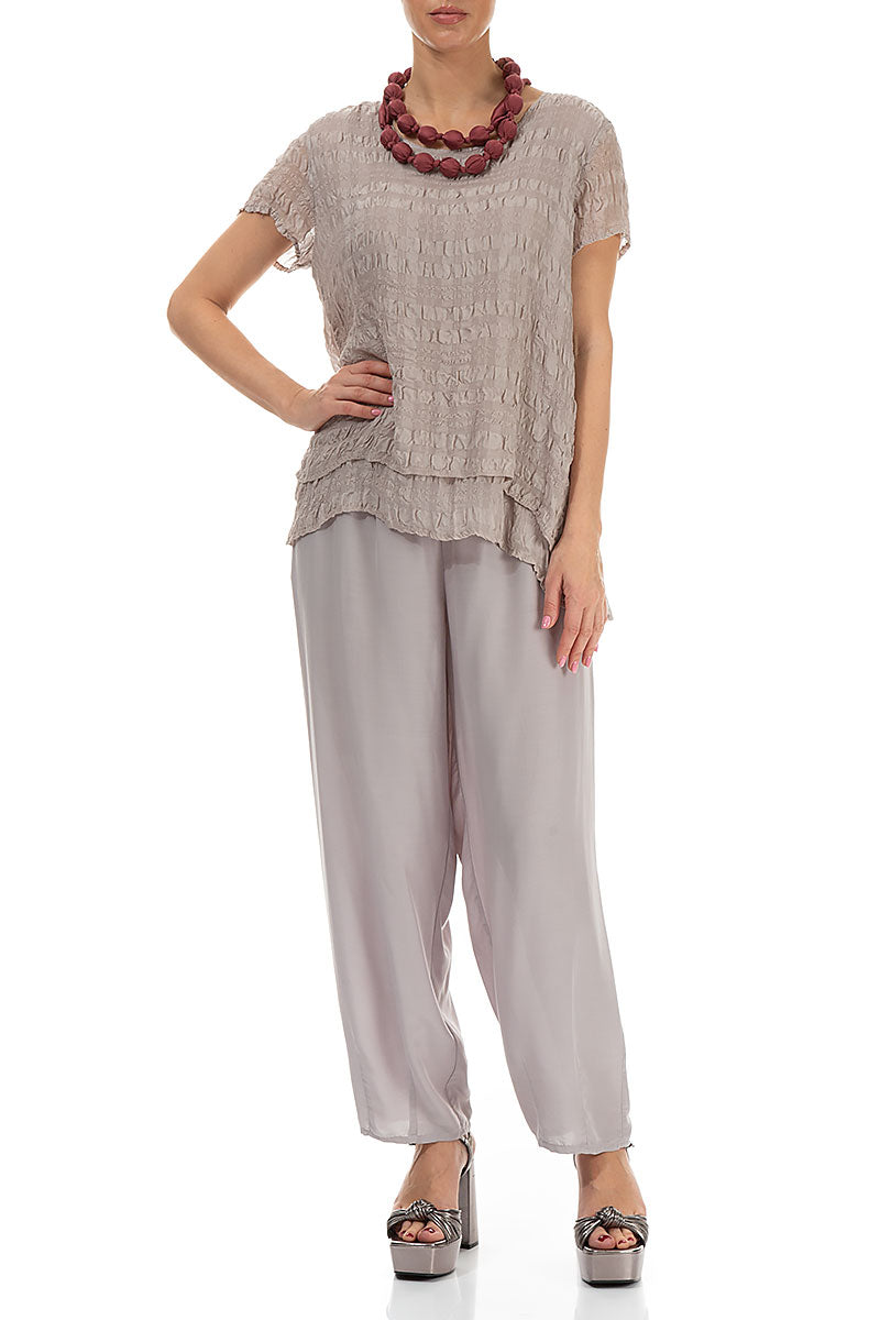 Merlot-Halskette mit Seidenperlen