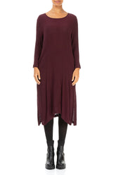 Merlot Silk Viscose Shift Dress 1