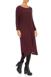 Merlot Silk Viscose Shift Dress 3