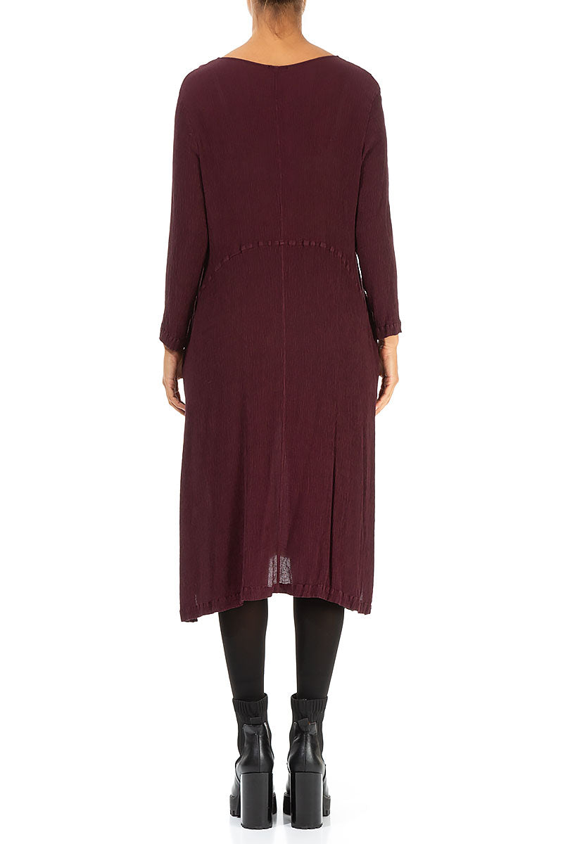 Merlot Silk Viscose Shift Dress 2