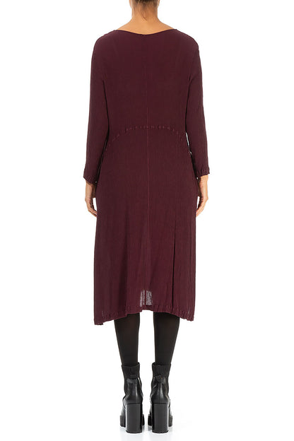 Merlot Silk Viscose Shift Dress 2