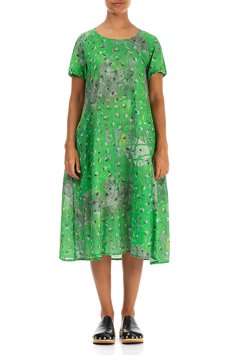 Midi A-line Meadow Linen Dress 1