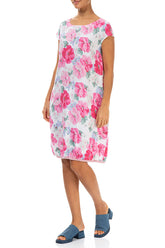 Midi Balloon Peony Blossom Linen Dress 3