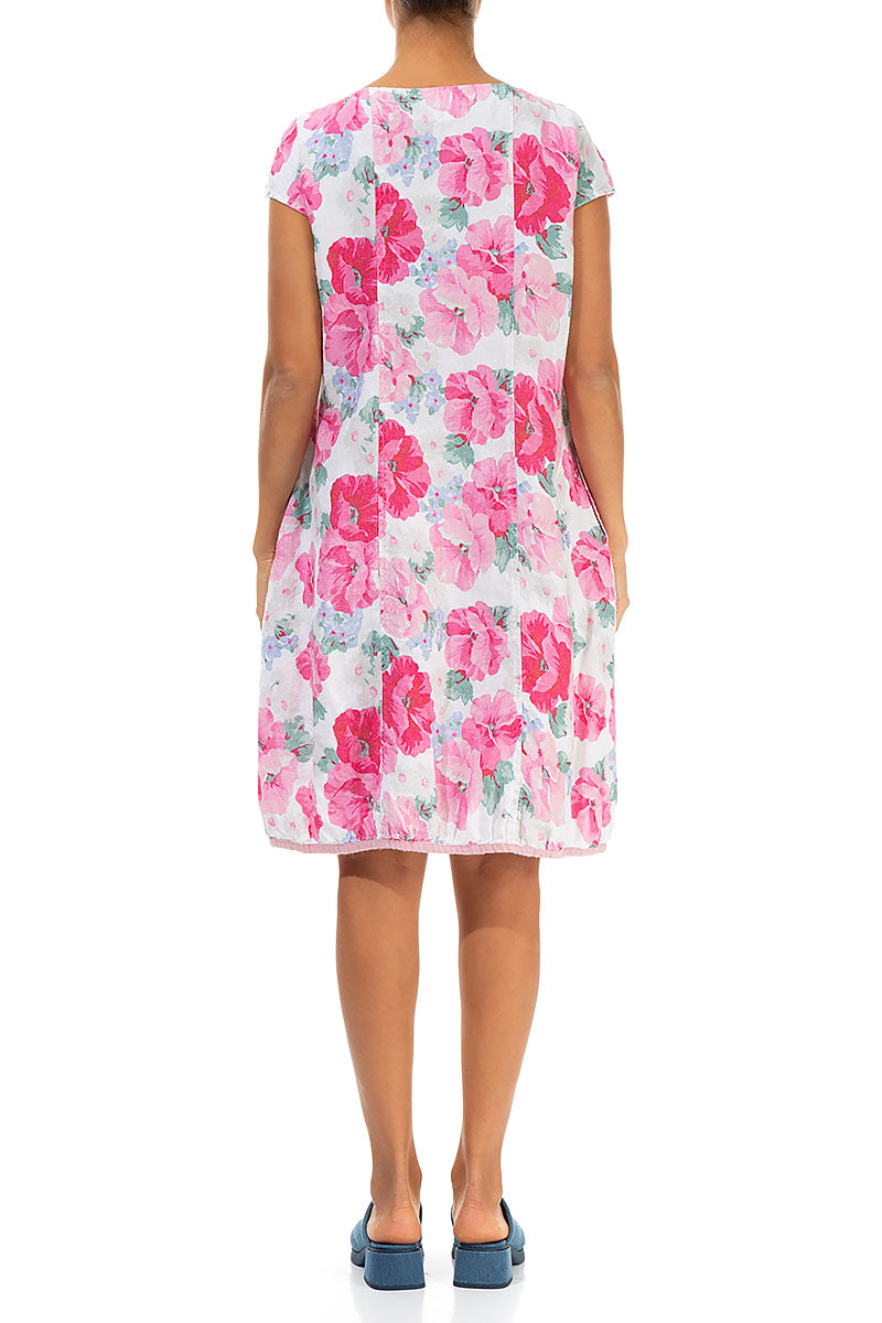 Midi Balloon Peony Blossom Linen Dress 2