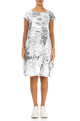 Midi Balloon Serenity White Linen Dress 1