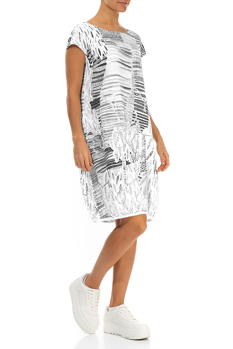 Midi Balloon Serenity White Linen Dress 3