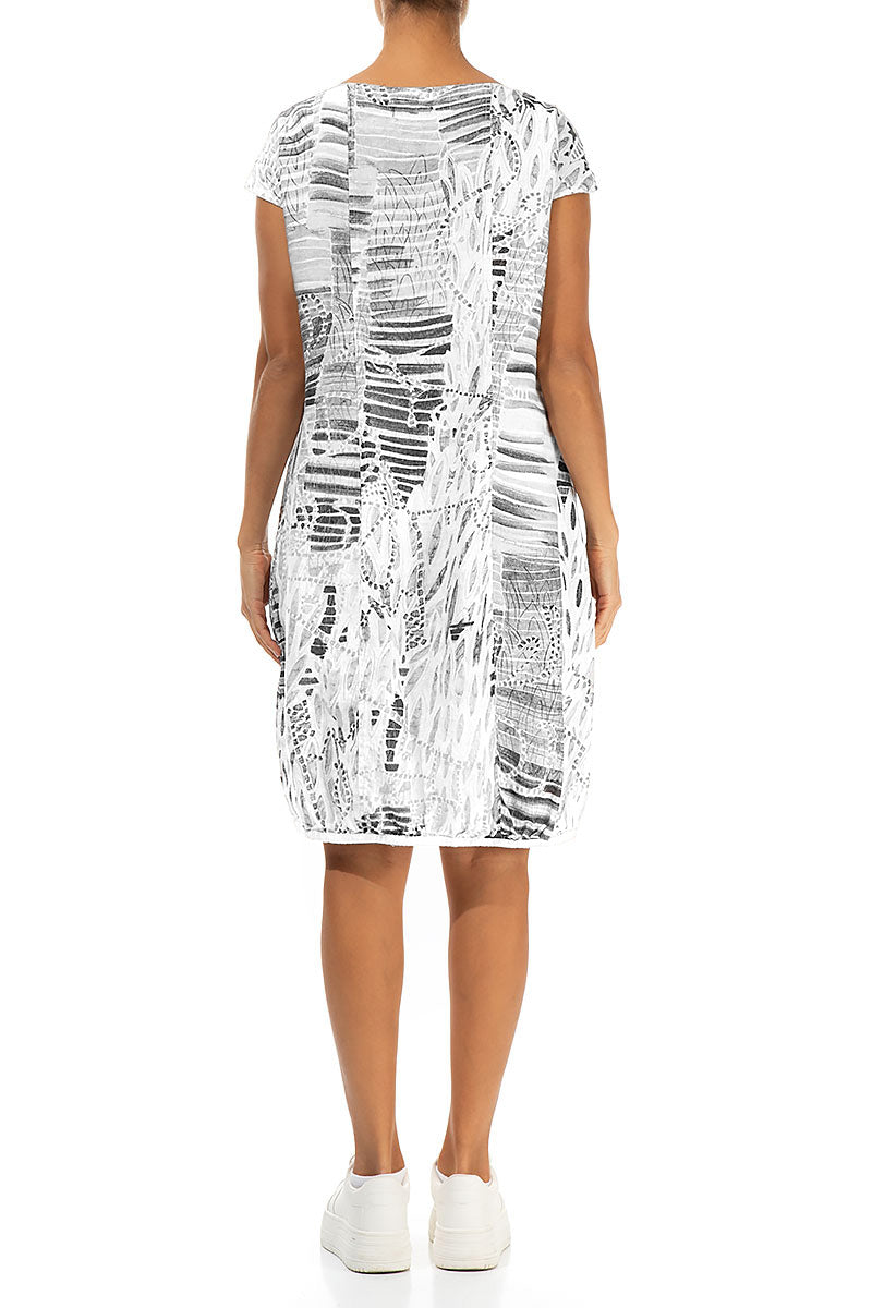 Midi Balloon Serenity White Linen Dress 2
