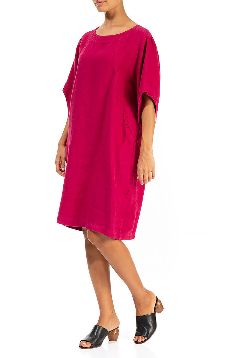 Midi Berry Linen Dress 3