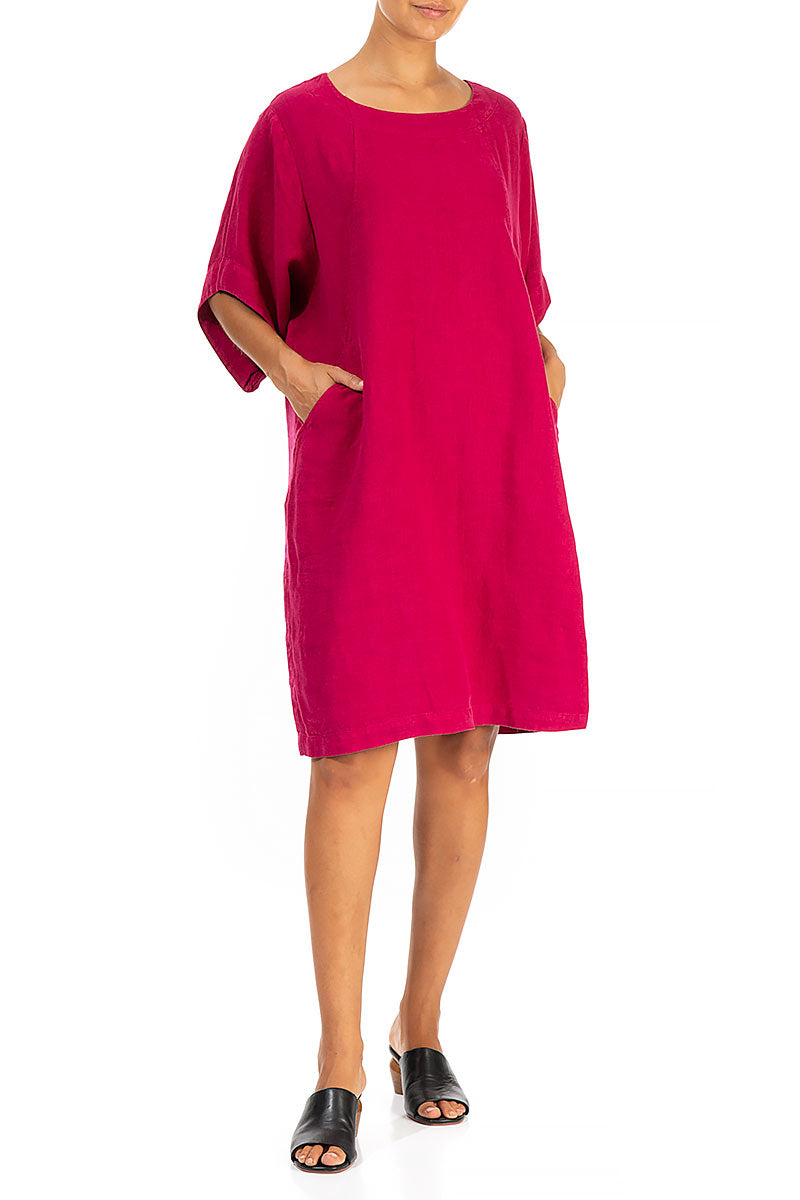 Midi Berry Linen Dress 4