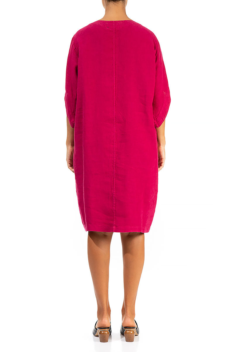 Midi Berry Linen Dress 2