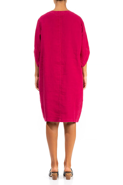 Midi Berry Linen Dress 2