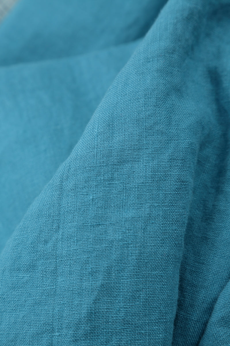 Midi Balloon Denim Linen Dress 5