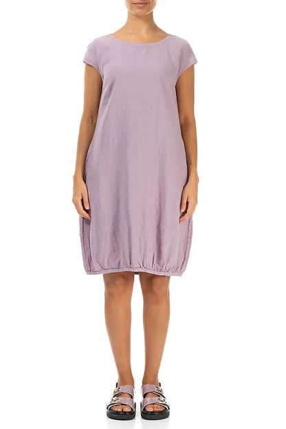 Midi Lilac Linen Dress 1