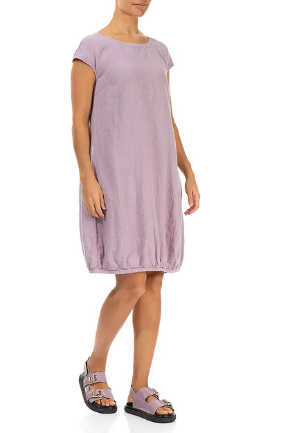 Midi Lilac Linen Dress 3