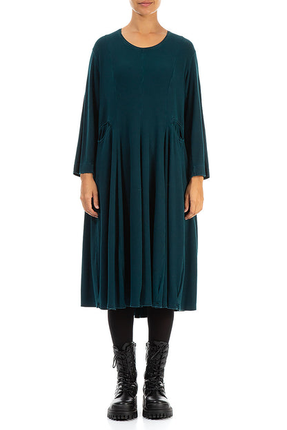 Midi Teal Cotton Dress 1