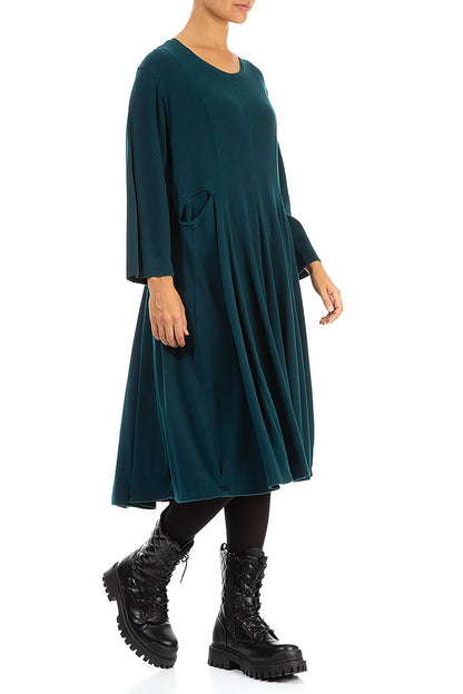 Midi Teal Cotton Dress 3