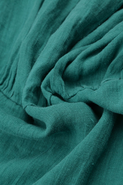 Midi Turquoise Gauze Linen Dress 5