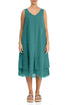 Midi Turquoise Gauze Linen Dress 1