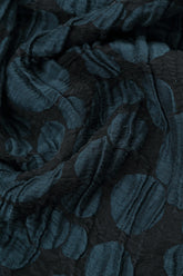 Midnight Blue Circle Silk Linen Scarf 4