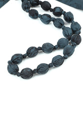 Midnight Blue Alabaster Silk Cotton Bead Necklace 6