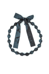 Midnight Blue Alabaster Silk Cotton Bead Necklace 4