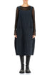 Midnight Blue Patterned Linen Pinafore Dress 1