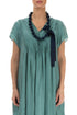Midnight Blue Silk Bamboo Bead Necklace 1