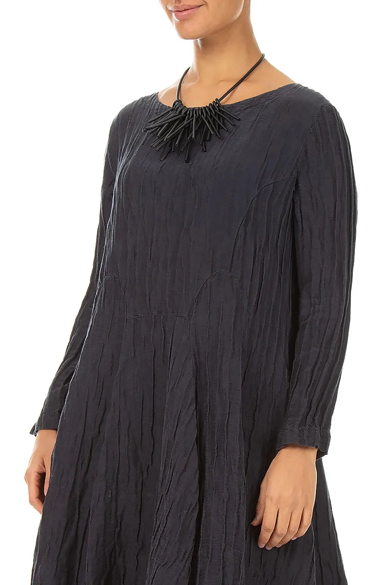 Midnight Cluster Black Rubber Necklace 1