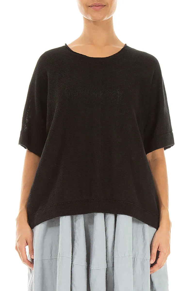 Salopette minimale en lin noir
